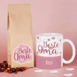 Beste Oma - Tasse und Tee in persönlicher Geschenkverpackung