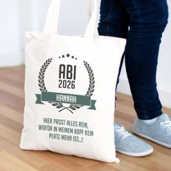 Beutel zum Abitur mit persönlichem Aufdruck | Abi-Beutel aus Baumwolle