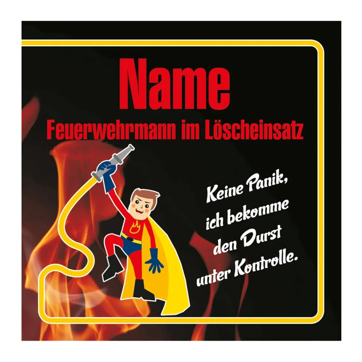 Bieraufkleber Feuerwehrmann mit Wunschname