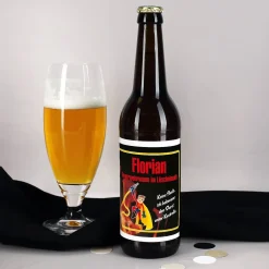 Bieraufkleber Feuerwehrmann mit Wunschname
