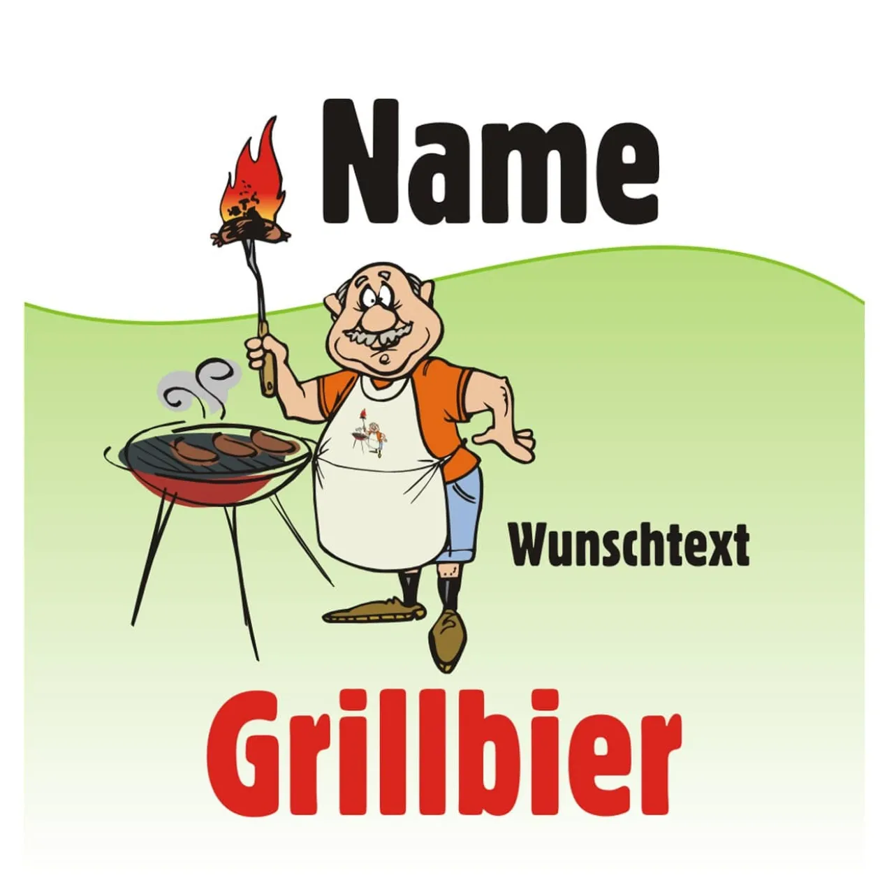 Bieraufkleber Grillbier mit Wunschname