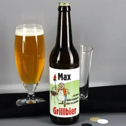 Bieraufkleber Grillbier mit Wunschname