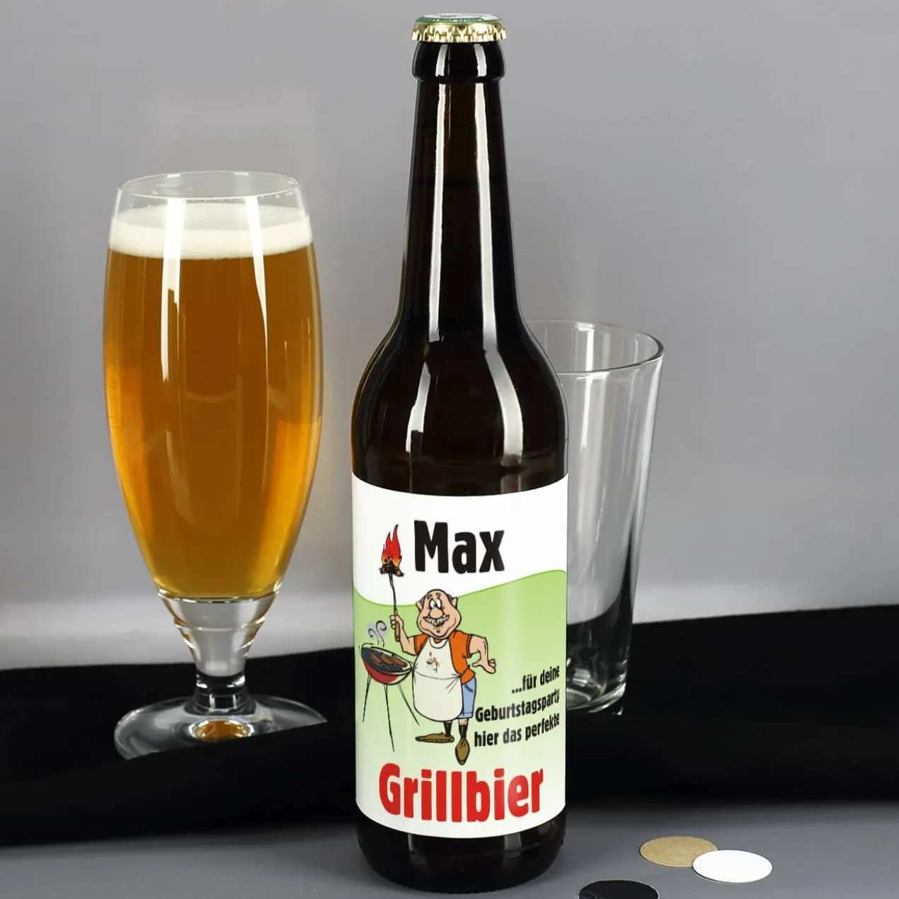 Bieraufkleber Grillbier mit Wunschname