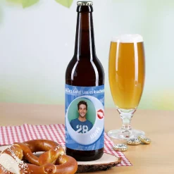 Bieraufkleber Partyspass mit Wunschname, Text und Bild