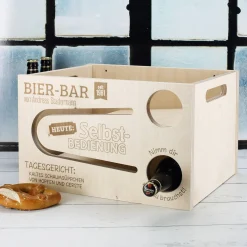 Bier-Bar - Bierrutsche mit Gravur für 12 gekühlte Bierflaschen im Getränke-Kühlschrank