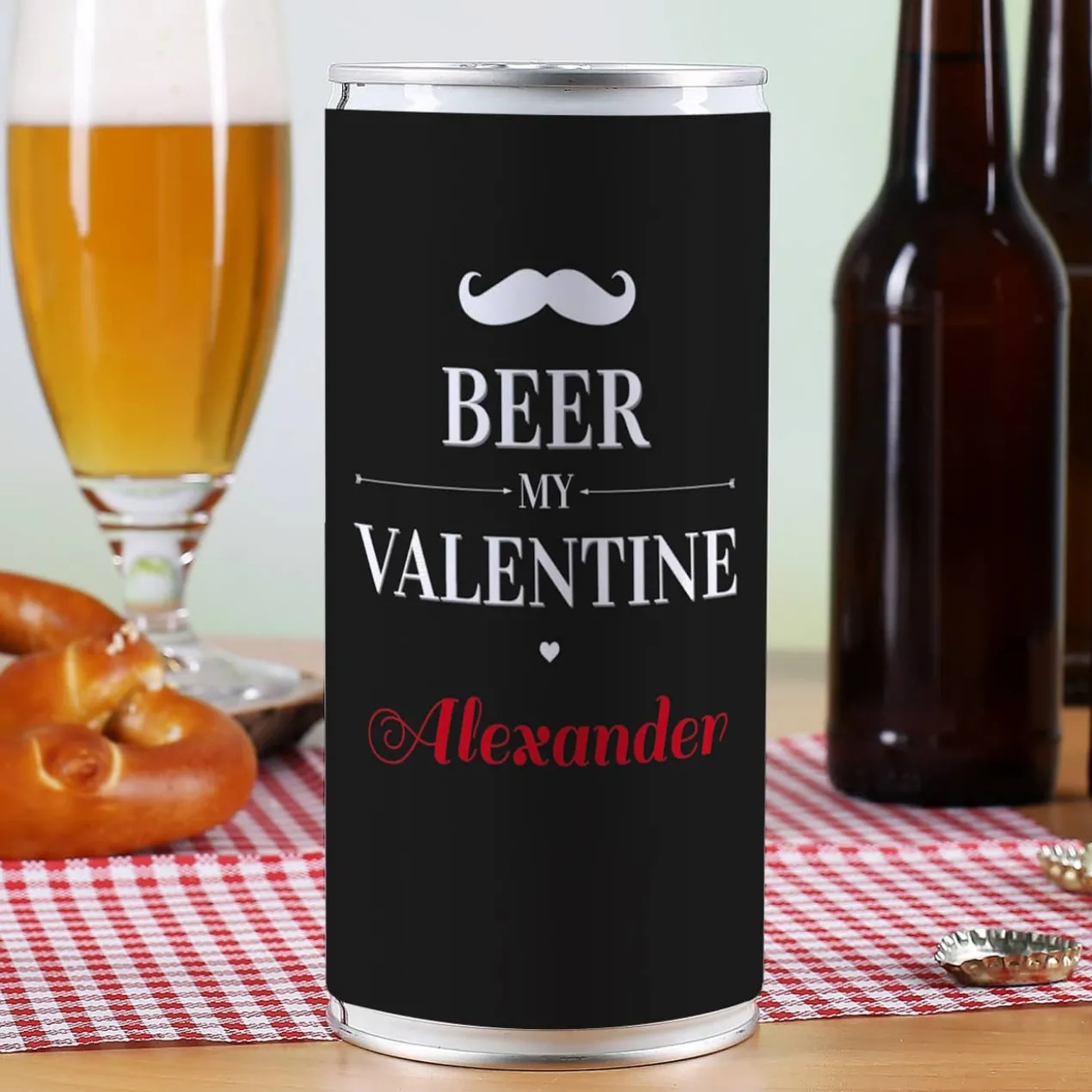 Bierdose - Beer my Valentine - mit Name