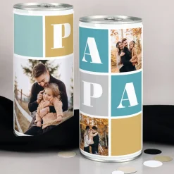Bierdose - PAPA - mit 3 Wunschfotos bedruckt