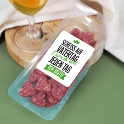 Bier - Geschenkset zum Vatertag in persönlicher Box mit graviertem Glas und Snack