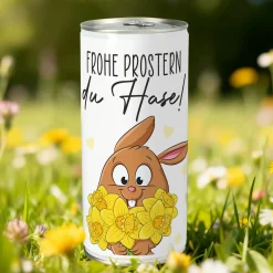 Biergeschenk zu Ostern - Frohe Prostern, du Hase! | 1 Liter Bier mit Hasen- & Narzissenmotiv