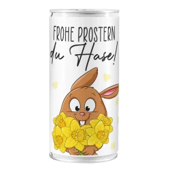 Biergeschenk zu Ostern - Frohe Prostern, du Hase! | 1 Liter Bier mit Hasen- & Narzissenmotiv