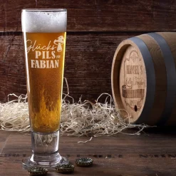 Bierglas - Glückspils - mit Namensgravur
