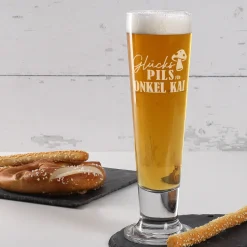 Bierglas - Glückspils - mit Namensgravur