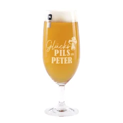 Bierglas - Glückspils - mit Namensgravur