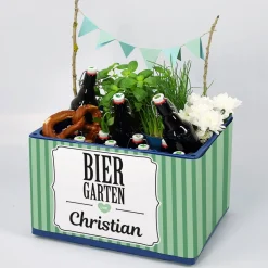Bierkasten-Banderole und Aufkleber für DIY Biergarten