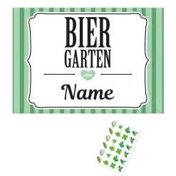 Bierkasten-Banderole und Aufkleber für DIY Biergarten