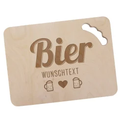 Bierkastendeckel aus Holz mit Wunsch-Gravur als Sitzmöglichkeit