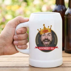 Bierkönig - Bierkrug mit Ihrem Foto, Namen und Wunschtext