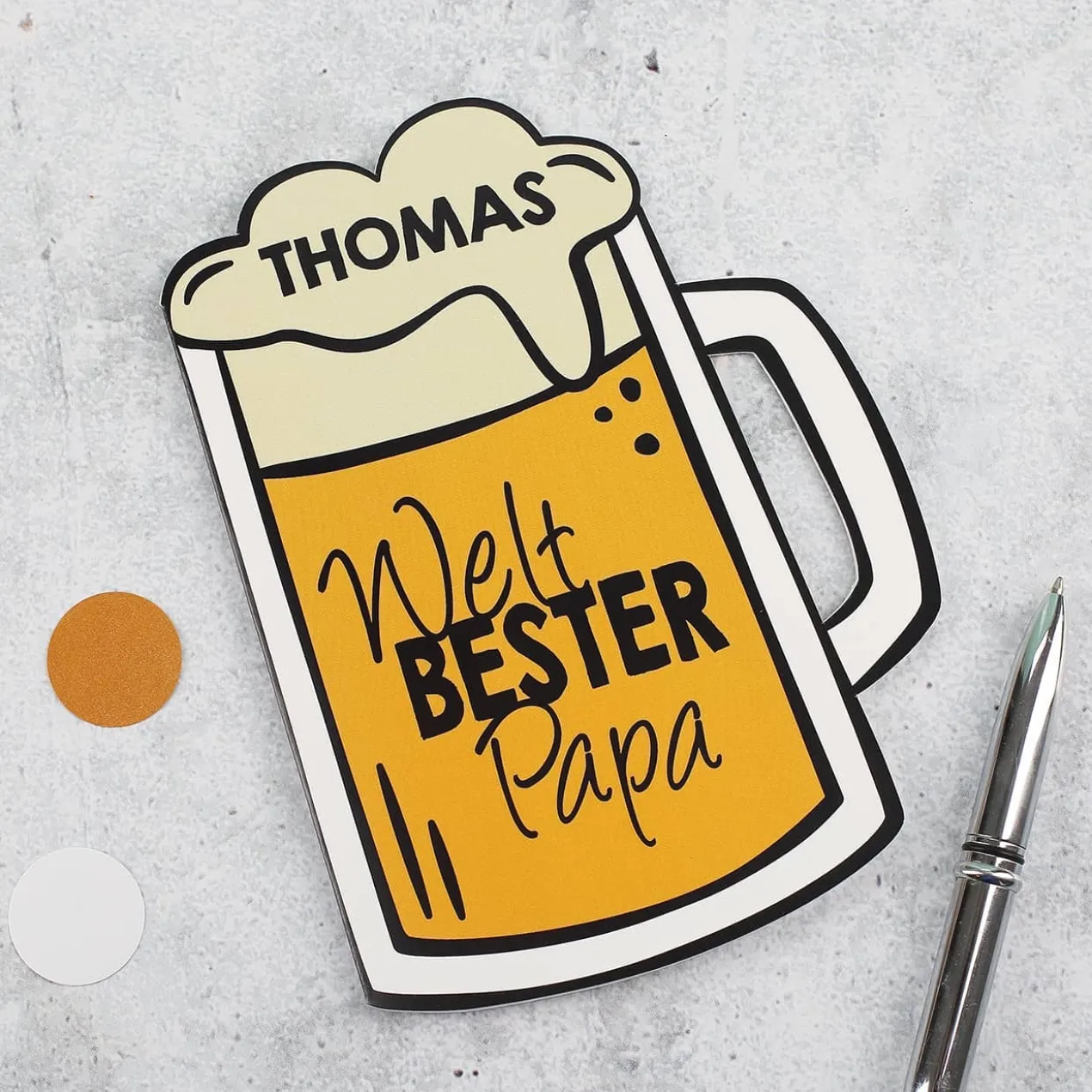 Bierkrug - Klappkarte Weltbester Papa