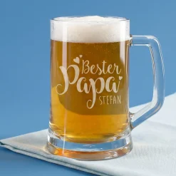 Bierseidel mit Kompliment für den besten Papa