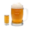 Bierseidel und Schnapsglas mit Stimmungsbarometer