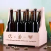 Bierträger aus Holz für Fußballfans mit Wunschtext graviert