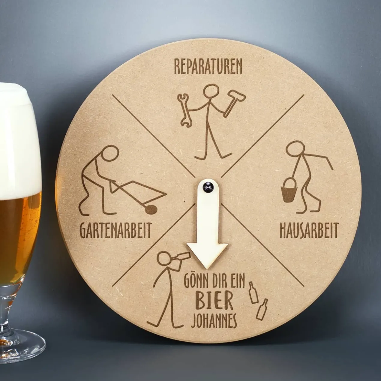 Bieruhr - lustiges Männergeschenk mit Namensgravur