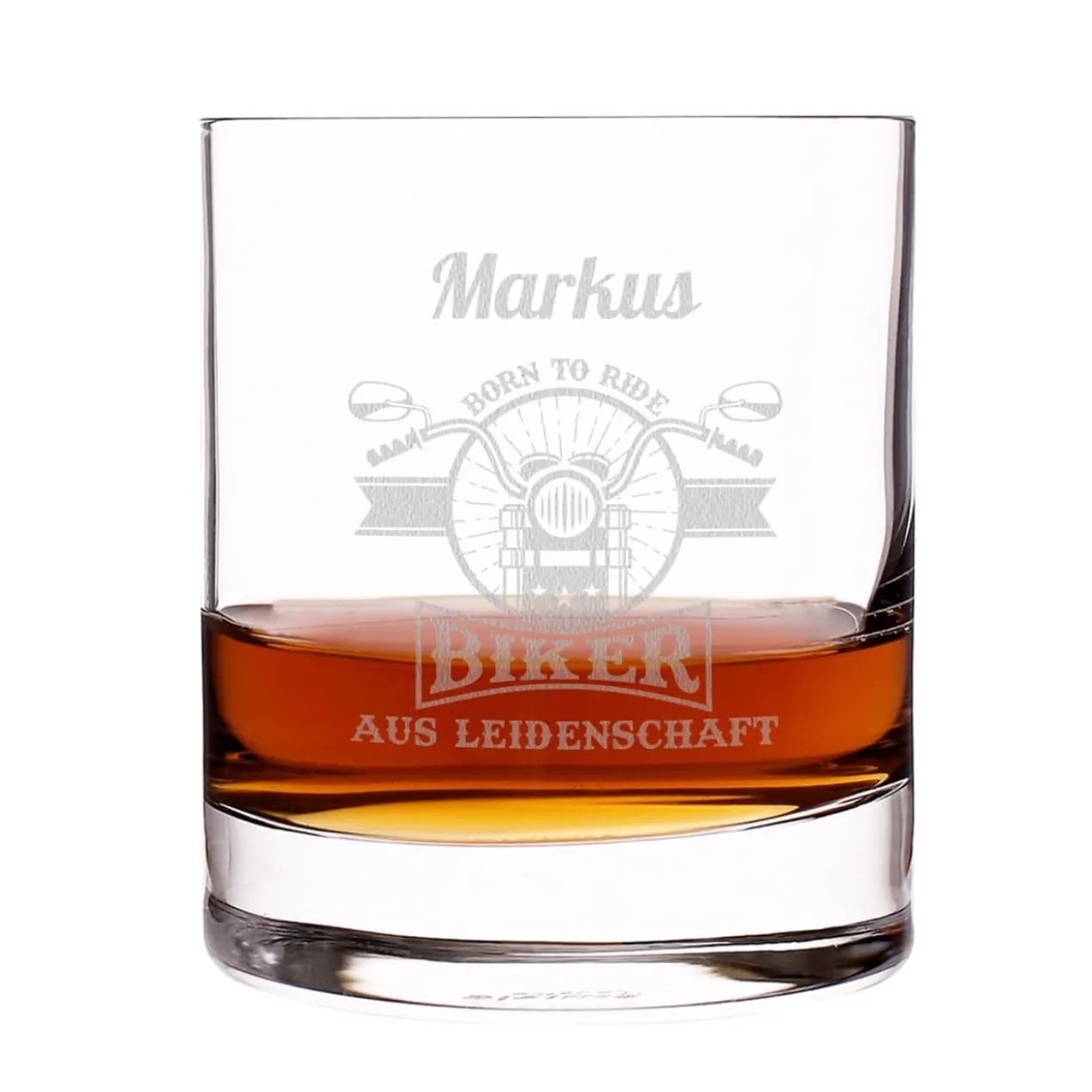 Biker aus Leidenschaft - graviertes Whiskyglas mit Name