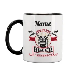 Biker aus Leidenschaft - Tasse mit Motorrad und Name