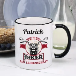 Biker aus Leidenschaft - Tasse mit Motorrad und Name