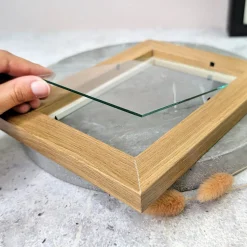 Bilderrahmen für 10 x 15 cm Fotos | Holzoptik mit weißem Innenrahmen