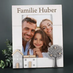 Bilderrahmen mit Wunschtext graviert in 2 Größen | Personalisiertes Geschenk für Einzug & Hochzeit