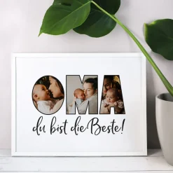 Bilderrahmen - Oma du bist die Beste - mit Ihren Wunschfotos