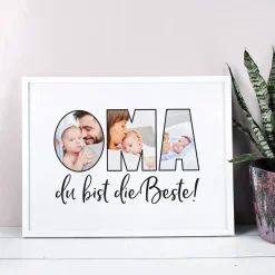 Bilderrahmen - Oma du bist die Beste - mit Ihren Wunschfotos