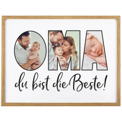 Bilderrahmen - Oma du bist die Beste - mit Ihren Wunschfotos