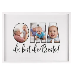 Bilderrahmen - Oma du bist die Beste - mit Ihren Wunschfotos