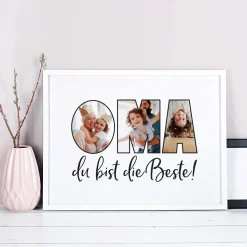 Bilderrahmen - Oma du bist die Beste - mit Ihren Wunschfotos