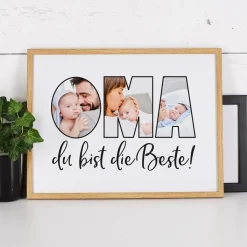 Bilderrahmen - Oma du bist die Beste - mit Ihren Wunschfotos