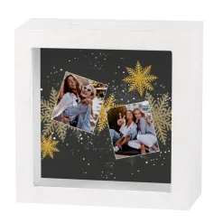 Bilderrahmenspardose zu Weihnachten mit zwei Fotos