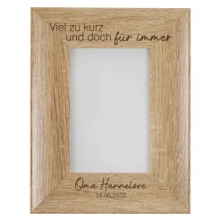 Bilderrahmen zum Andenken an Verstorbene mit Name und Datum graviert
