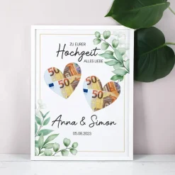 Bilderrahmen zur Hochzeit als Geldgeschenk