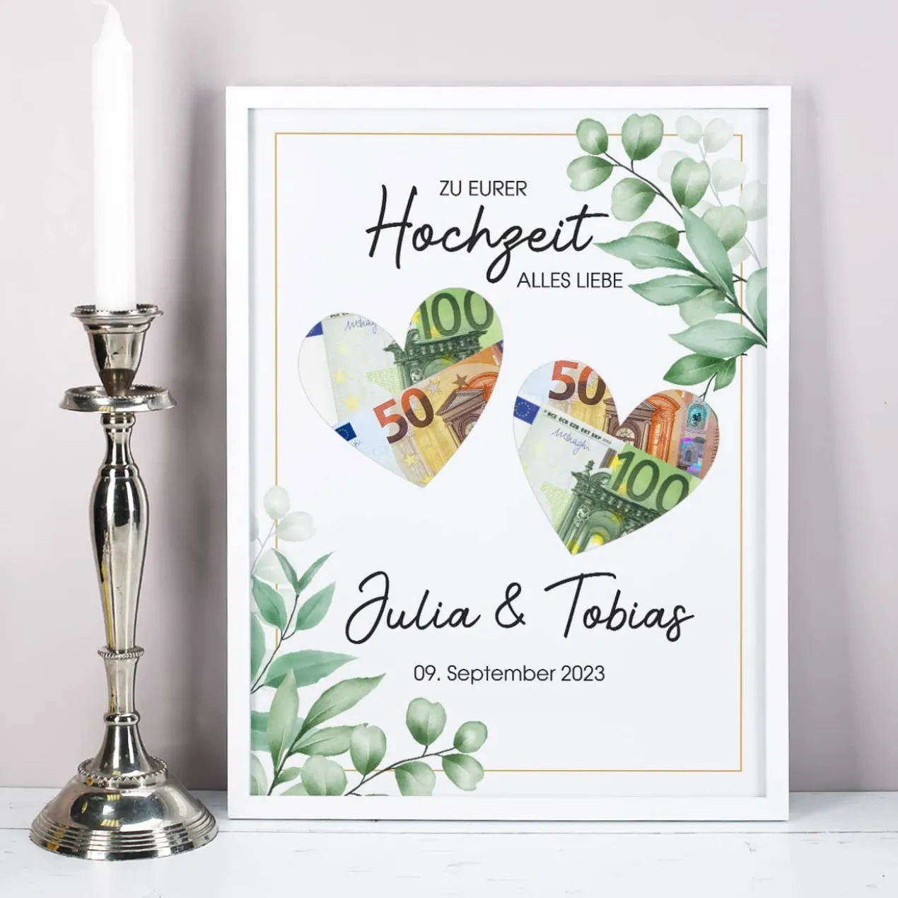 Bilderrahmen zur Hochzeit als Geldgeschenk