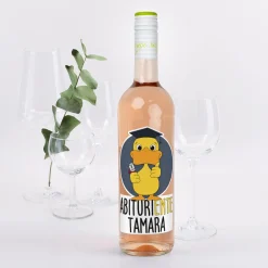 Biorebe Wein - AbituriENTE mit Entenmotiv, Name und Abschlussjahr