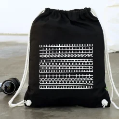 BIO Turnbeutel & Rucksack 'F*ckt euch alle' als lustiges Geschenk mit versteckter Botschaft in Schwarz