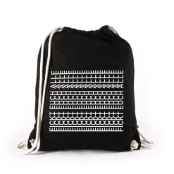 BIO Turnbeutel & Rucksack 'F*ckt euch alle' als lustiges Geschenk mit versteckter Botschaft in Schwarz