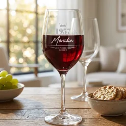 Bio Wein Geschenkset zum Geburtstag mit Weinglas & Geschenkbox personalisiert | 3 Sorten Biorebe