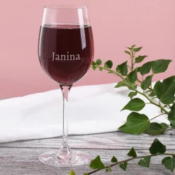 Bio Wein Geschenkset zu Weihnachten mit graviertem Glas und Box