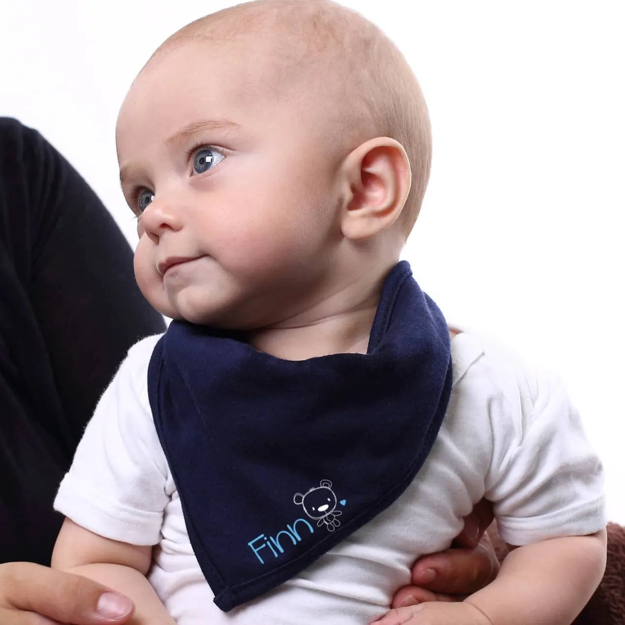 Blaues Bandana für Babys mit Namensaufdruck
