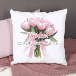Blumenkissen mit Ihrem Text - verschiedene Motiv auswählbar