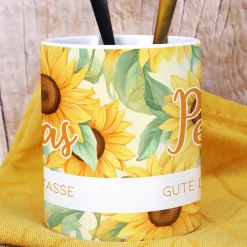 Blumentasse mit Ihrem Namen und Wunschtext
