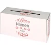 Briefbox zur Hochzeit mit Herzen, Namen und Datum bedruckt